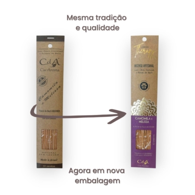 Incenso Vareta Camomila e Melissa 10 Varetas