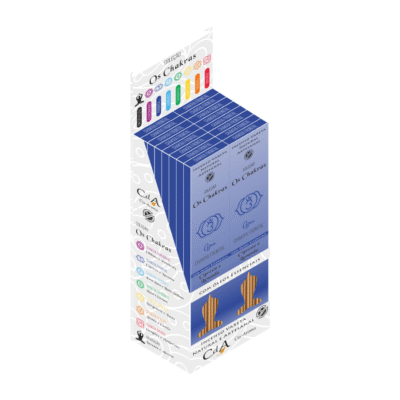 Display Incenso Vareta os Chakras - Frontal 16 Cartelas