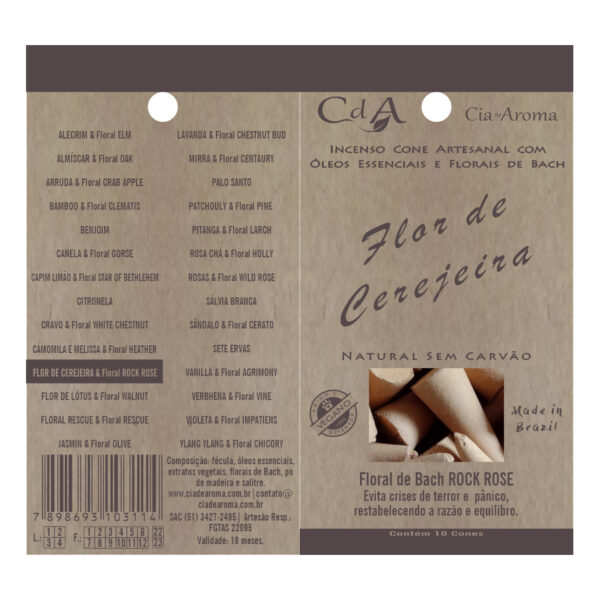 Incenso Cone Flor de Cerejeira 10 Cones