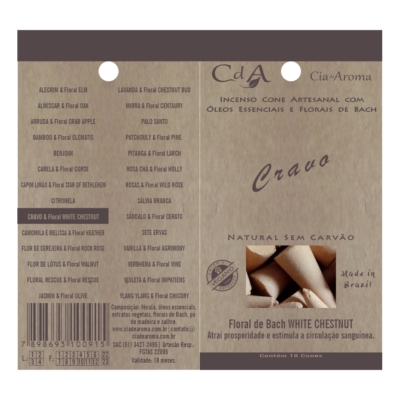 Incenso Cone Cravo 10 Cones