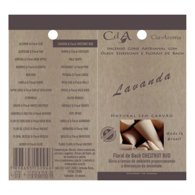 Incenso Cone Lavanda 10 Cones