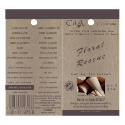 Incenso Cone Floral Rescue 10 Cones