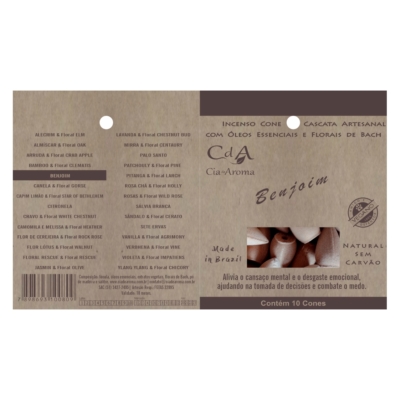 Incenso Cone Refluxo Benjoim 10 Cones