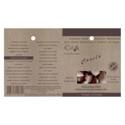 Incenso Cone Refluxo Canela 10 Cones