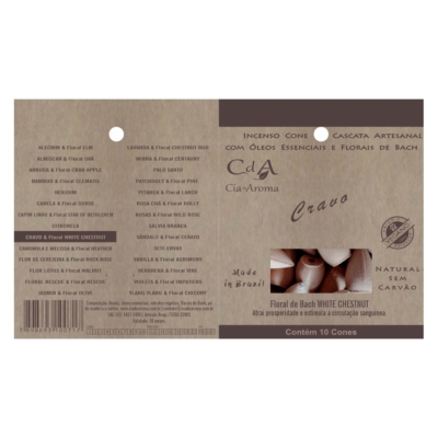 Incenso Cone Refluxo Cravo 10 Cones