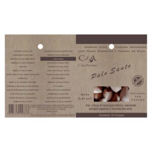 Incenso Cone Refluxo Palo Santo 10 Cones