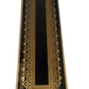 Incensário de Vidro Canaleta Mandala Dourado e Preto