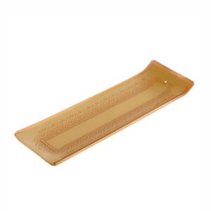 Incensário de Vidro Canaleta Mandala Dourado e Amarelo