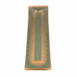 Incensário de Vidro Canaleta Mandala Prata e Dourado