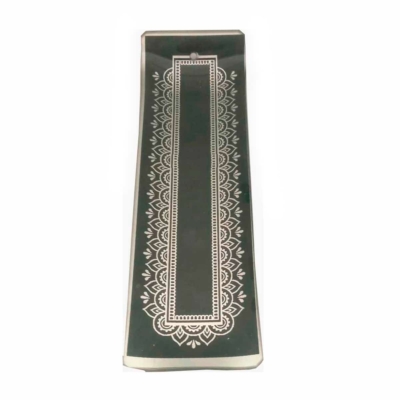 Incensário de Vidro Canaleta Mandala Prata e Cinza